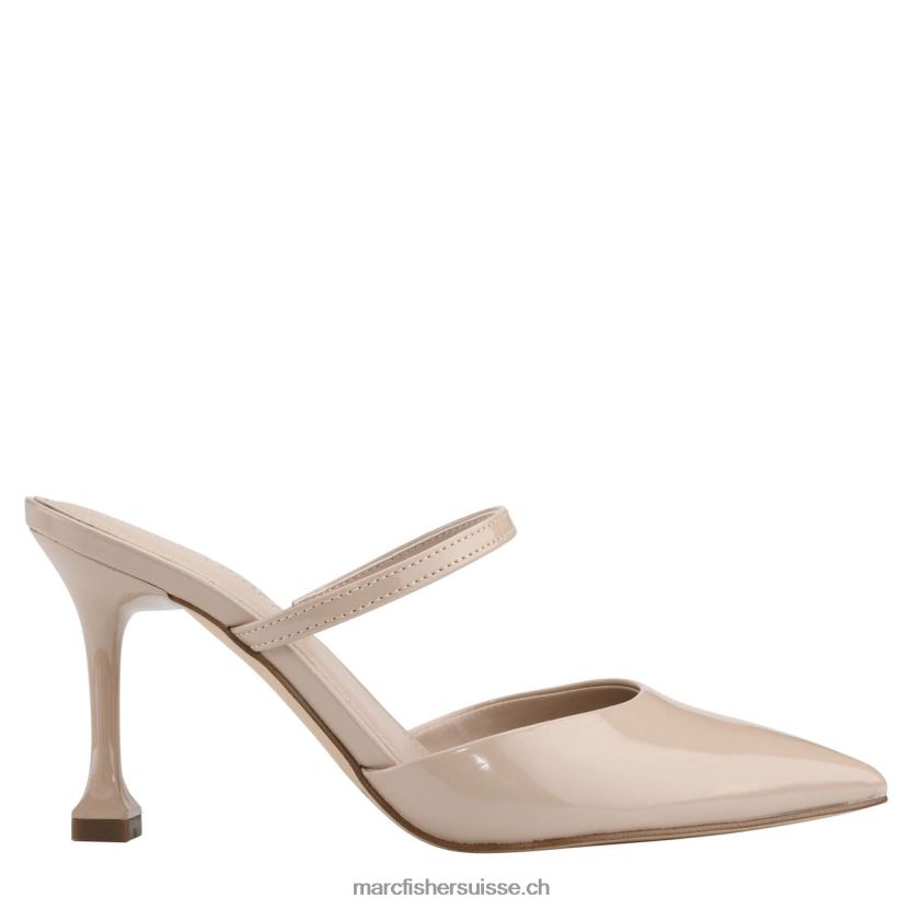 femmes Marc Fisher mule à talon hadais 084JBX451 verni naturel clair