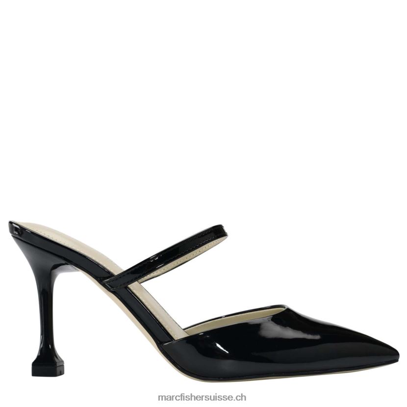 femmes Marc Fisher mule à talon hadais 084JBX452 vernis noir