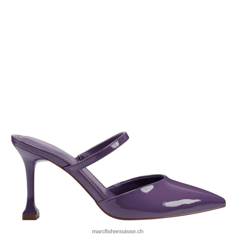 femmes Marc Fisher mule à talon hadais 084JBX500 brevet violet