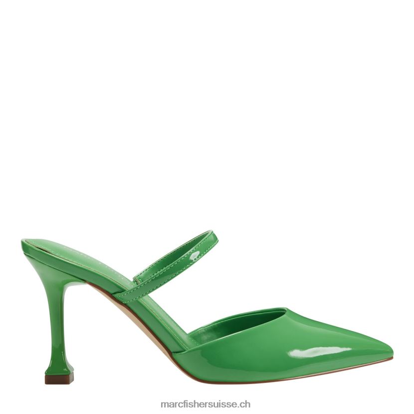 femmes Marc Fisher mule à talon hadais 084JBX502 brevet vert