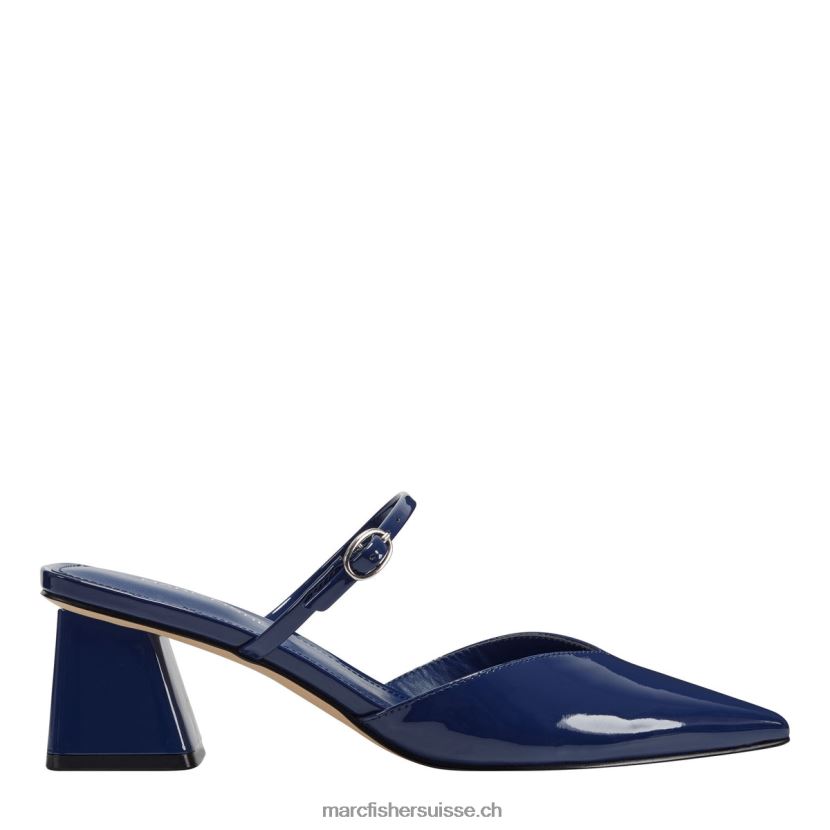 femmes Marc Fisher mule à talon lakey 084JBX448 brevet bleu