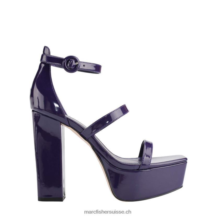 femmes Marc Fisher sandale plate-forme à bride de cheville frita 084JBX587 vernis violet foncé