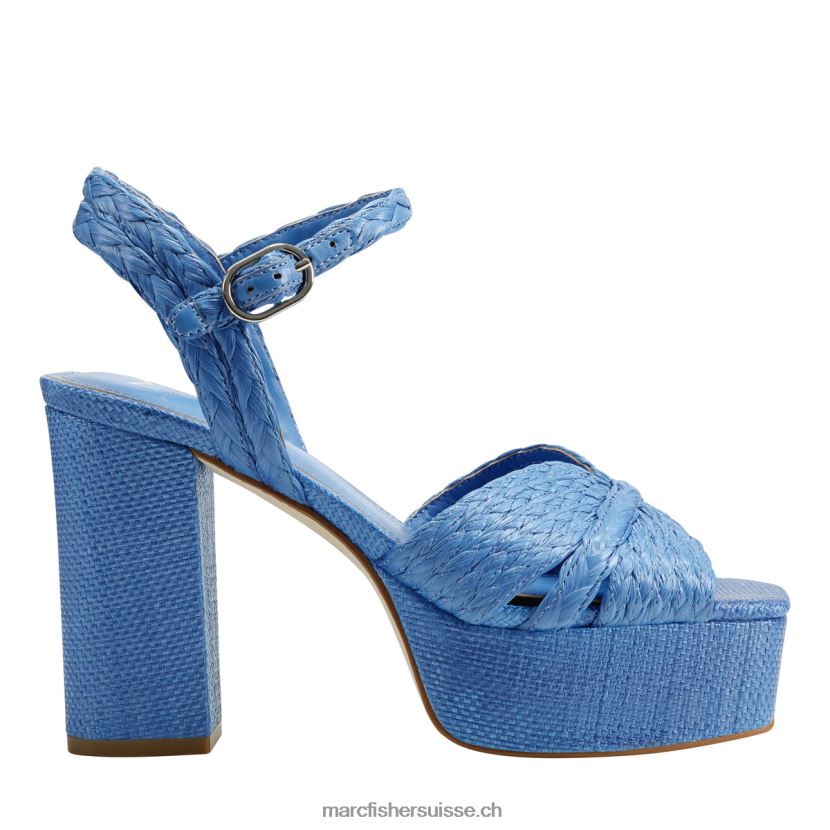 femmes Marc Fisher sandale à plateforme à bride arrière chela 084JBX550 bleu moyen