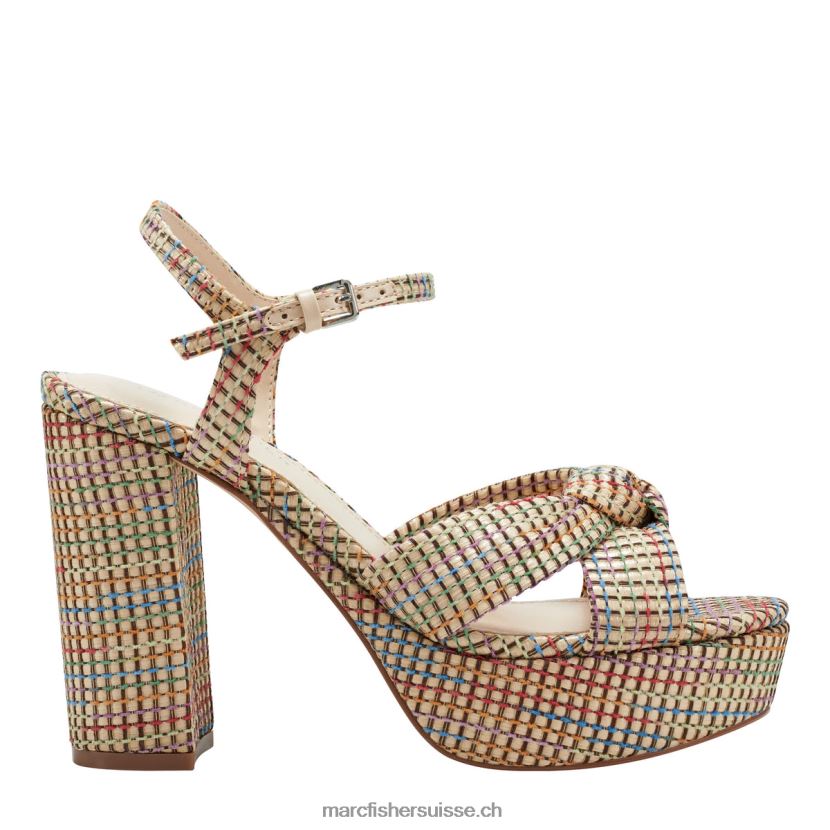 femmes Marc Fisher sandale à plateforme deren 084JBX559 naturel multi