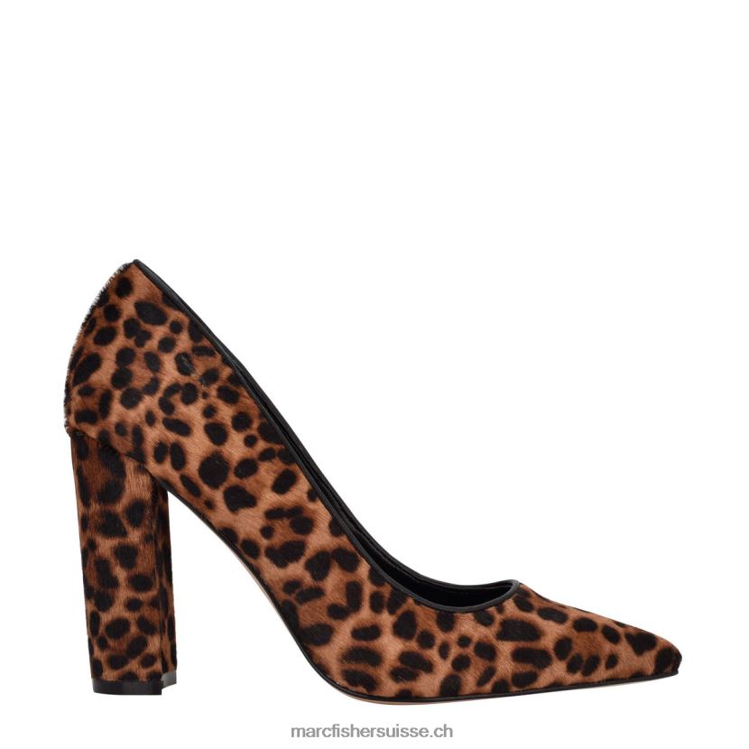 femmes Marc Fisher escarpin abilene à talon bloc et bout pointu 084JBX624 façon poulain marron/imprimé léopard