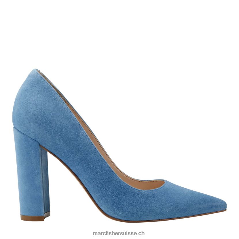 femmes Marc Fisher escarpin abilene à talon bloc et bout pointu 084JBX645 daim bleu