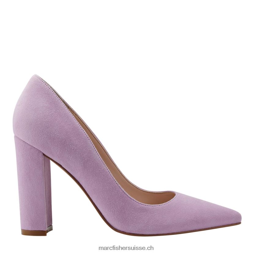 femmes Marc Fisher escarpin abilene à talon bloc et bout pointu 084JBX659 daim violet clair