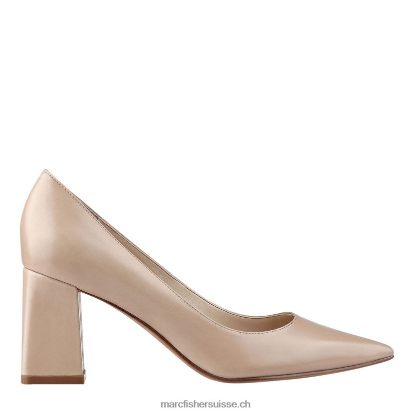 femmes Marc Fisher escarpin à bout pointu et talon bloc zala 084JBX609 cuir naturel clair