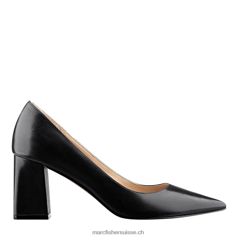 femmes Marc Fisher escarpin à bout pointu et talon bloc zala 084JBX617 Cuir noir