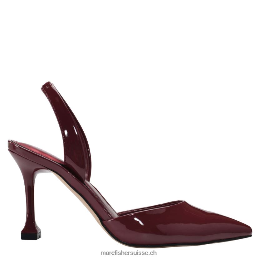 femmes Marc Fisher escarpin à bride arrière hadya 084JBX680 vernis rouge foncé