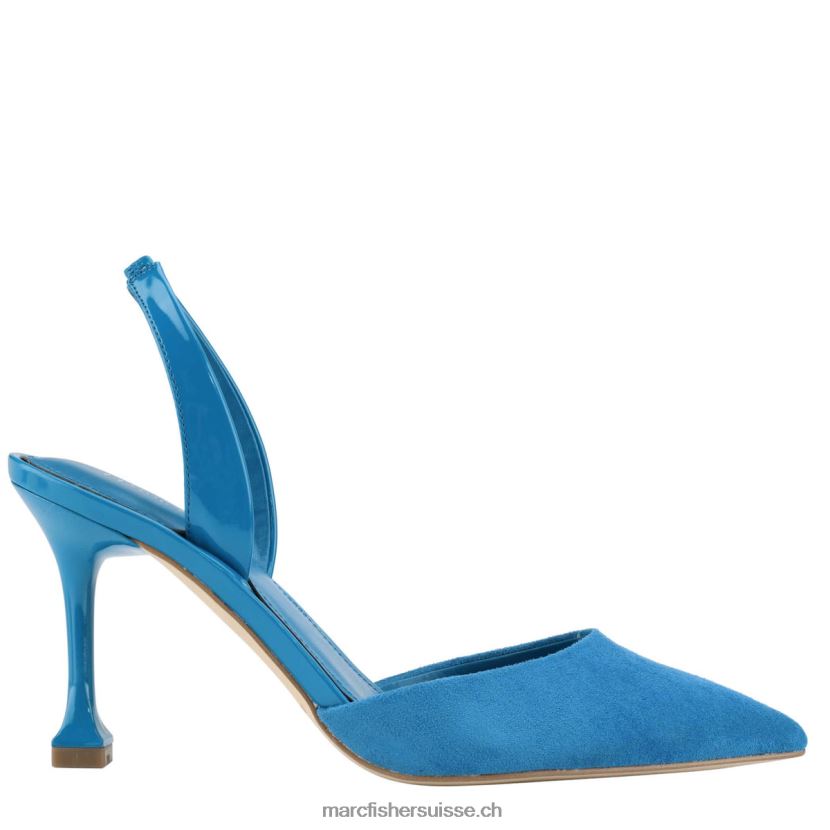 femmes Marc Fisher escarpin à bride arrière hadya 084JBX682 daim bleu moyen