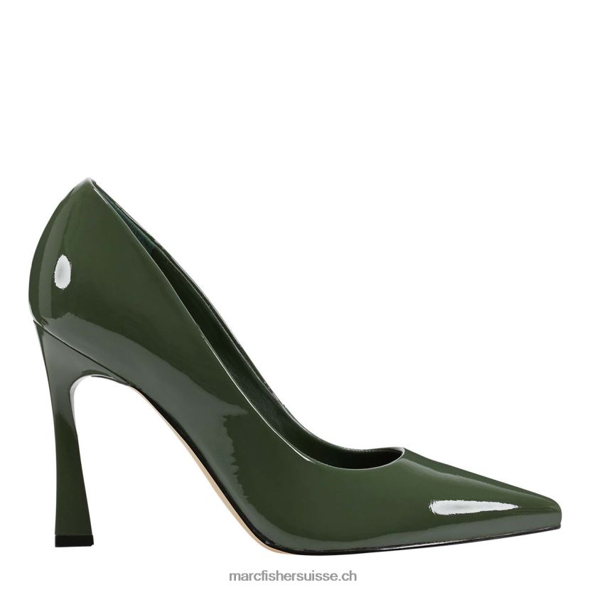 femmes Marc Fisher escarpin à talon sassie 084JBX689 cuir verni olive