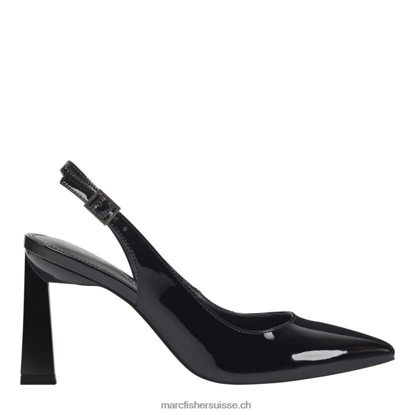 femmes Marc Fisher sannek escarpin à bride arrière 084JBX604 vernis noir
