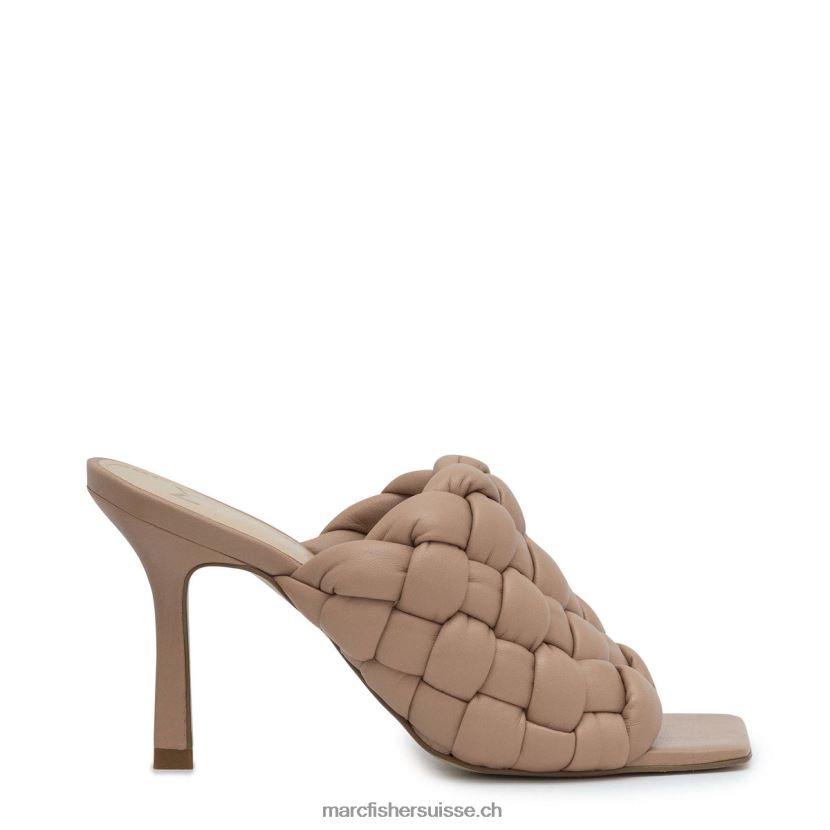 femmes Marc Fisher claquette dakina à bout carré 084JBX542 cuir beige