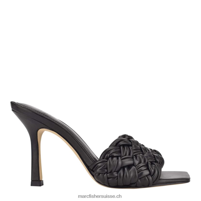 femmes Marc Fisher claquette draya à bout carré 084JBX504 Cuir noir