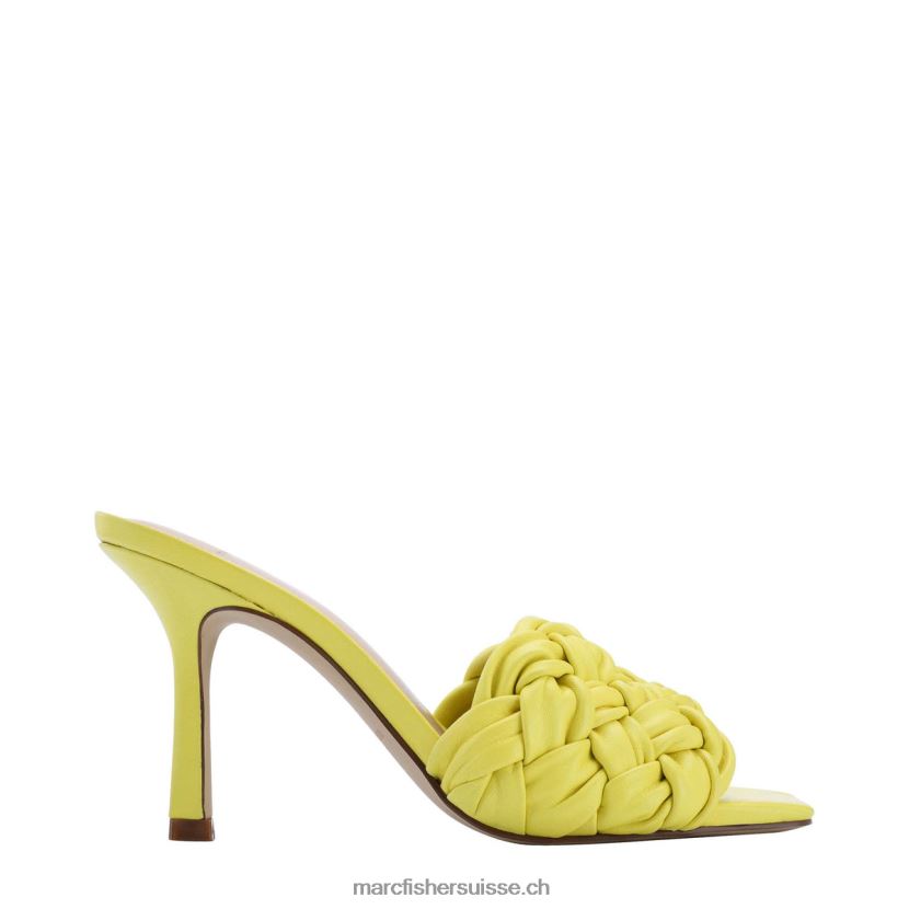 femmes Marc Fisher claquette draya à bout carré 084JBX518 cuir jaune