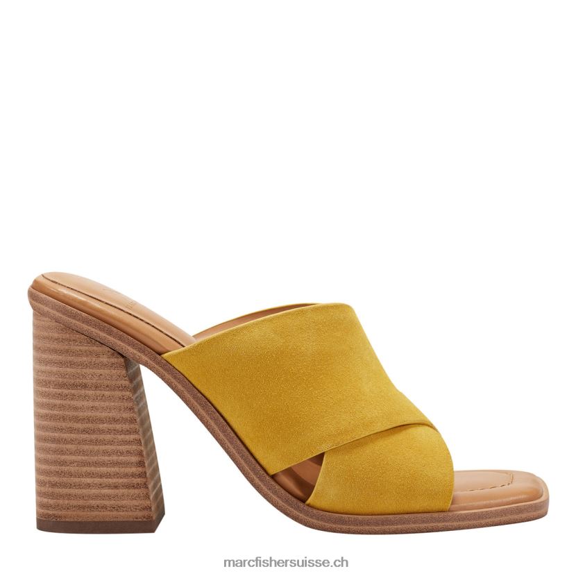 femmes Marc Fisher sandale à talon barli 084JBX484 daim jaune
