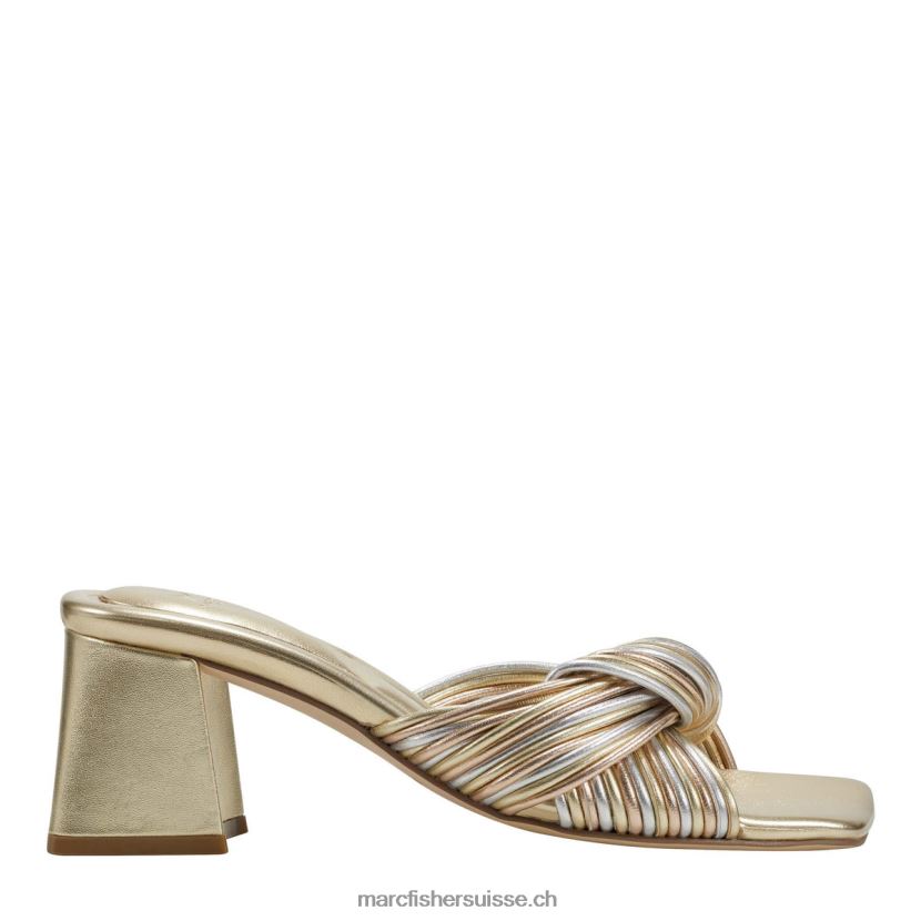 femmes Marc Fisher sandale à talon cherrie 084JBX498 cuir doré