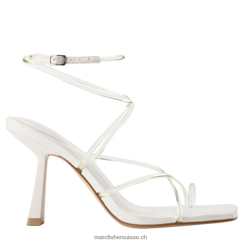 femmes Marc Fisher sandale à talon enveloppant la cheville dariana 084JBX400 cuir blanc