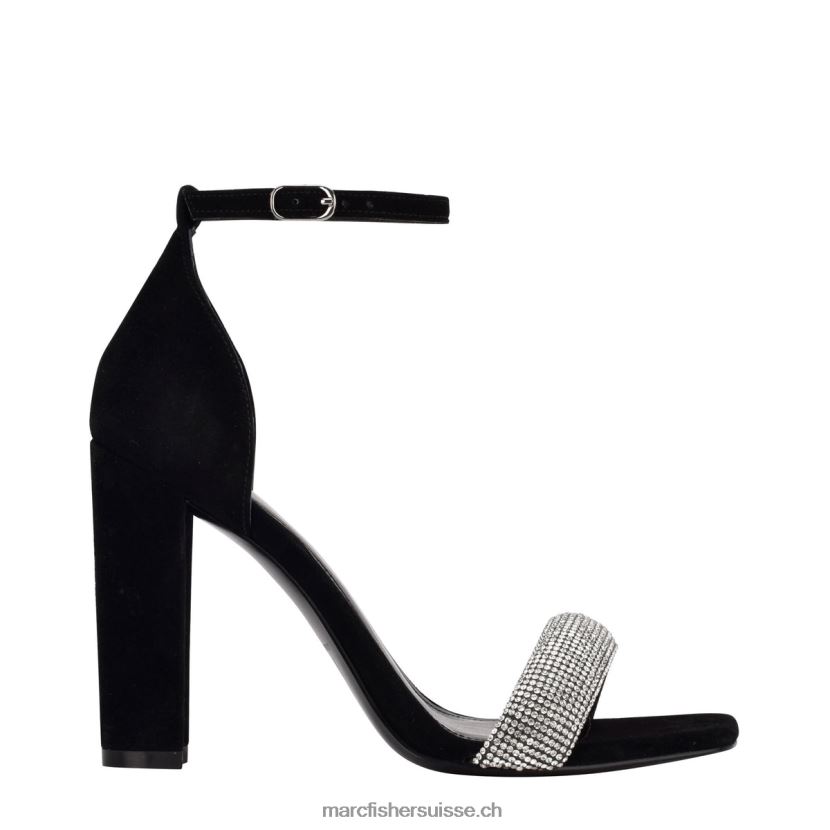 femmes Marc Fisher sandale à talon et bride cheville angelo 084JBX404 Suède noir