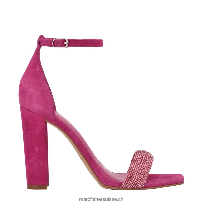 femmes Marc Fisher sandale à talon et bride cheville angelo 084JBX407 daim magenta