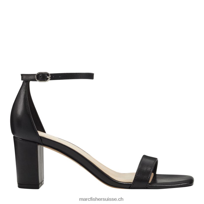 femmes Marc Fisher sandale à talon et bride cheville jaron 084JBX371 Cuir noir