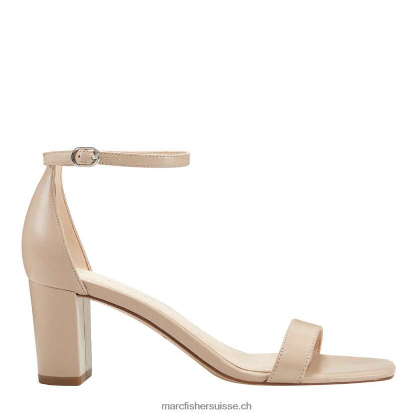 femmes Marc Fisher sandale à talon et bride cheville jaron 084JBX375 cuir ivoire
