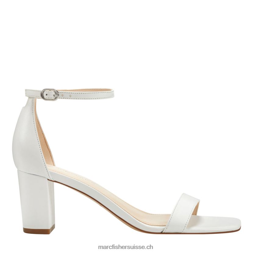 femmes Marc Fisher sandale à talon et bride cheville jaron 084JBX387 blanc