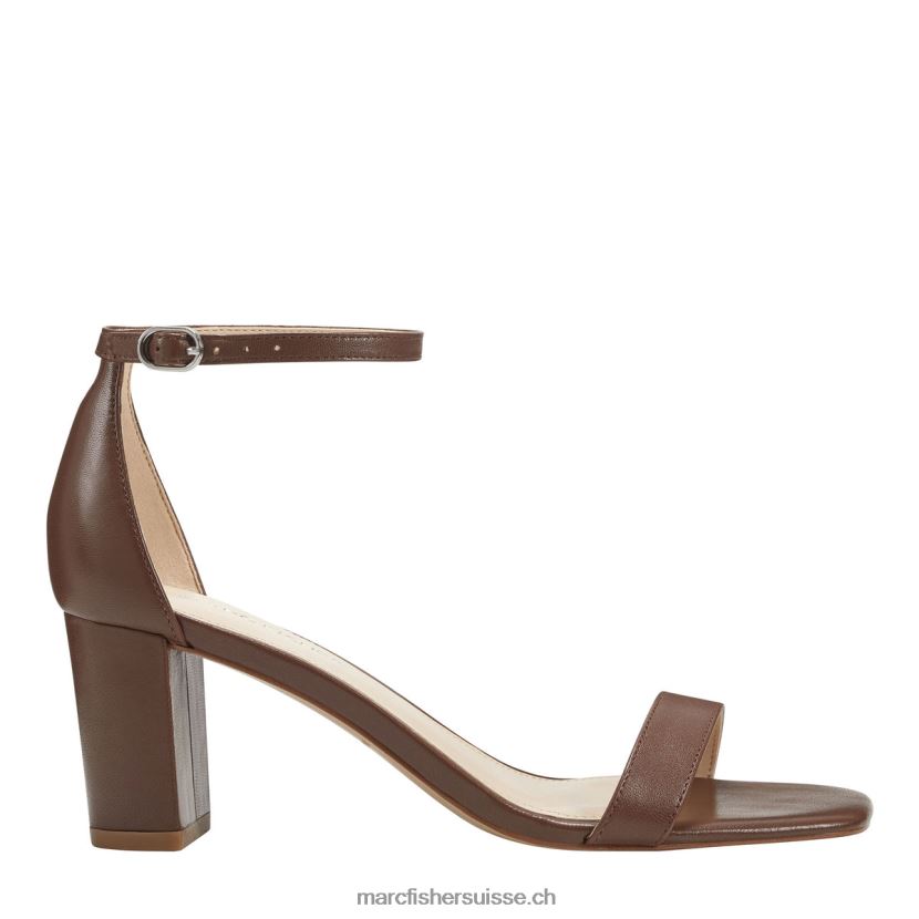 femmes Marc Fisher sandale à talon et bride cheville jaron 084JBX391 cuir marron moyen