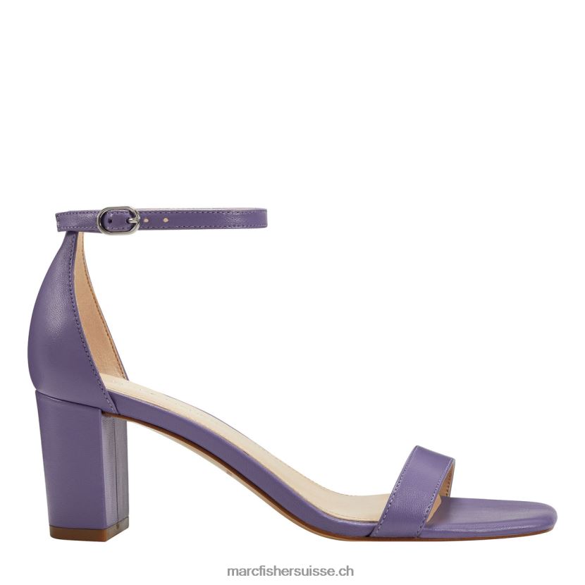 femmes Marc Fisher sandale à talon et bride cheville jaron 084JBX398 cuir violet