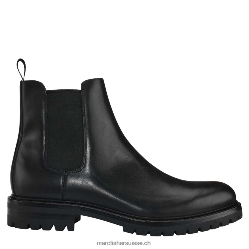 Hommes Marc Fisher botte décontractée profonde 084JBX707 Cuir noir