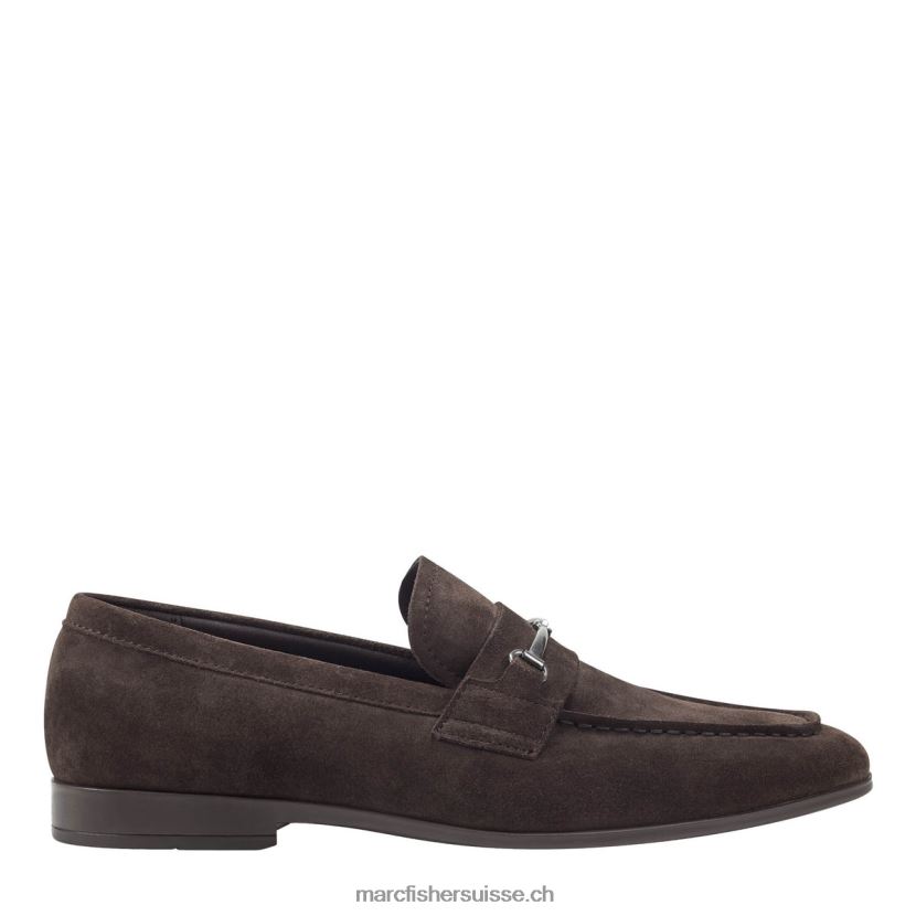 Hommes Marc Fisher mocassins habillés norris 084JBX724 daim marron foncé