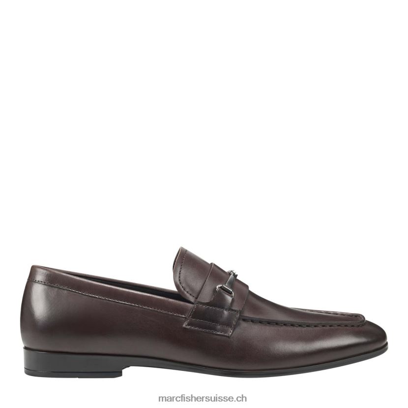 Hommes Marc Fisher mocassins habillés norris 084JBX731 cuir marron foncé